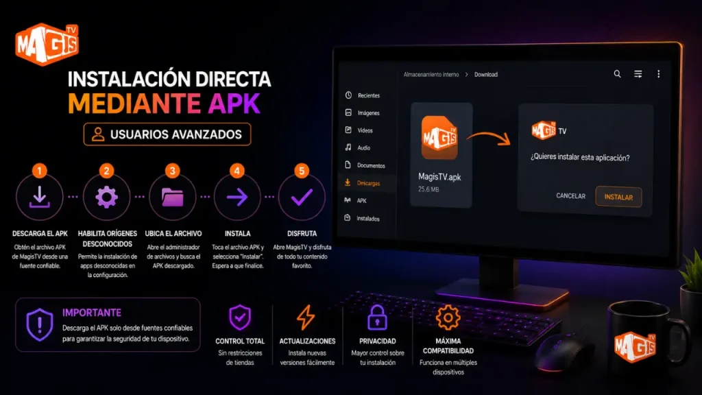 Instalación directa mediante APK